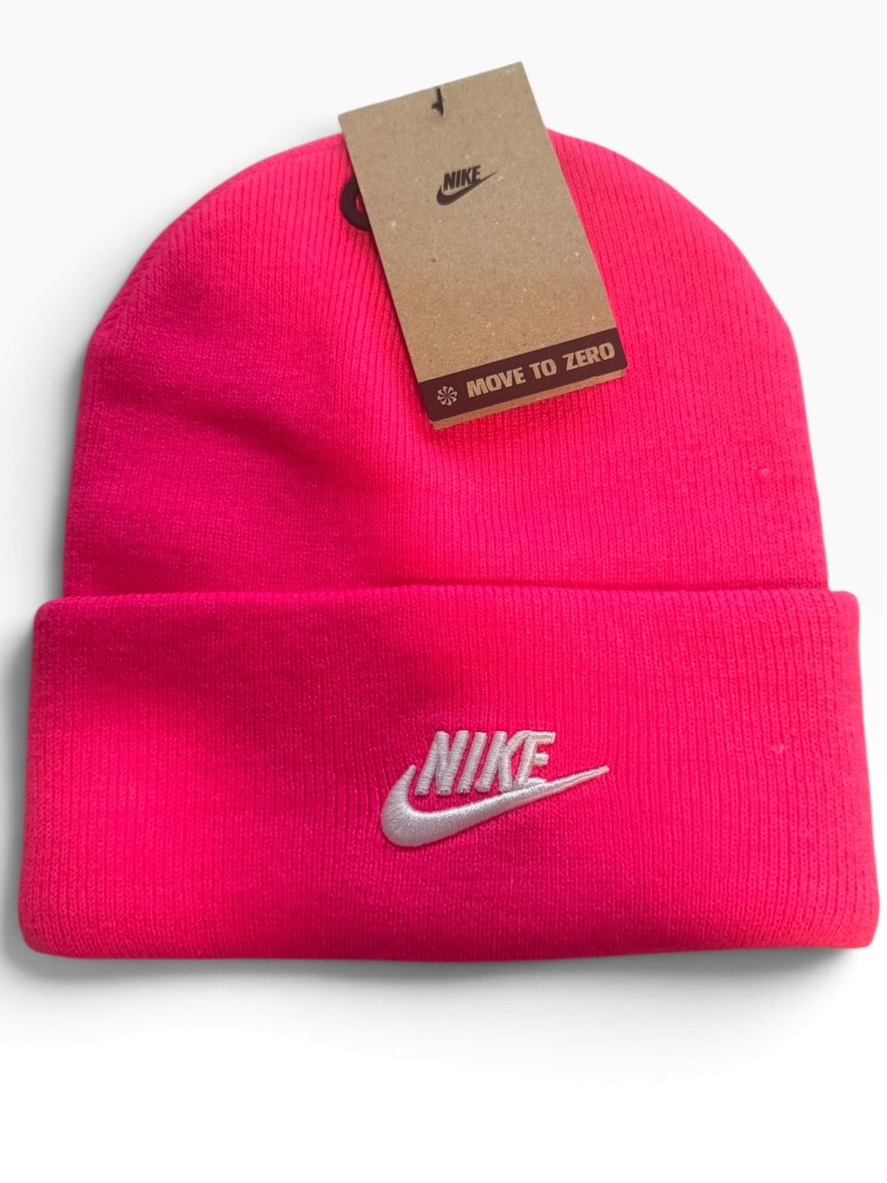 Nike Sportswear HF0186-645 Beanie Adult OS Pink Embroidered Logo Knit Hat